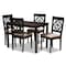 Baxton Studio Renaud Sand Upholstered Espresso Finished 5-Piece Wood Dining Set 157-9729-8026 - alternate 1